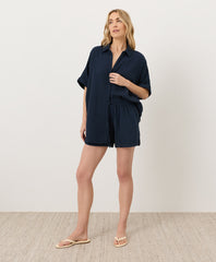 Organic Coastal Double Gauze Curved Hem Short