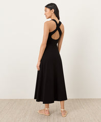 Organic Fit & Flare Open Back Maxi Dress