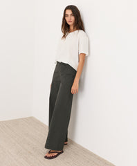 Organic Stretch Twill Wide Leg Pant