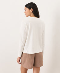 Organic Soft-Slub Essential Crewneck Long Sleeve Tee