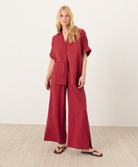 Organic Coastal Double Gauze Split Hem Pant