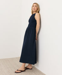 Organic Coastal Double Gauze Smocked Dress