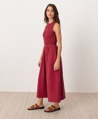 Organic Coastal Double Gauze Smocked Dress