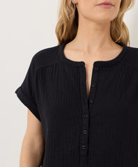 Organic Coastal Double Gauze Short Sleeve Popover
