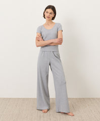 Organic Pointelle Wide Leg Pant