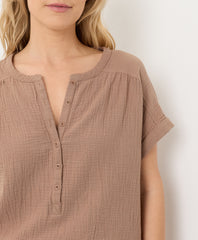 Organic Coastal Double Gauze Short Sleeve Popover
