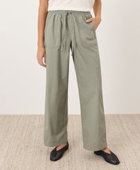 Organic Stretch Poplin Wide Leg Pant