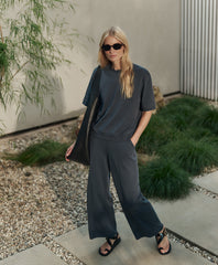 Organic Airplane Pintuck Wide Leg Pant