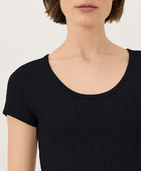 Organic Pointelle Scoop Neck Tee