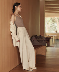 Organic Airplane Pintuck Wide Leg Pant