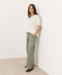 Organic Stretch Poplin Wide Leg Pant