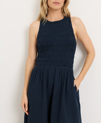 Organic Coastal Double Gauze Smocked Dress
