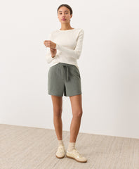 Organic Perfect Rib Crewneck Long Sleeve Tee