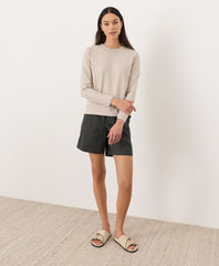 Organic Soft-Slub Essential Crewneck Long Sleeve Tee