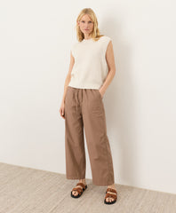 Organic Stretch Poplin Wide Leg Pant