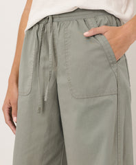 Organic Stretch Poplin Wide Leg Pant
