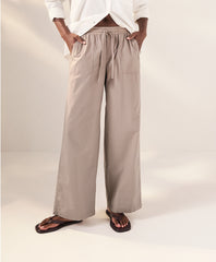 Organic Stretch Poplin Wide Leg Pant