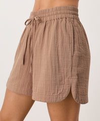 Organic Coastal Double Gauze Curved Hem Short