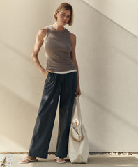 Organic Stretch Poplin Wide Leg Pant