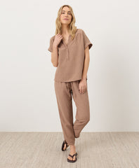 Organic Coastal Double Gauze Short Sleeve Popover