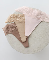 Organic Lace Waist Thong 3-Pack