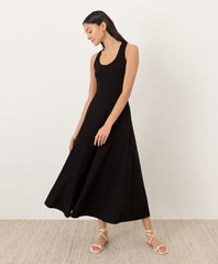 Organic Fit & Flare Open Back Maxi Dress
