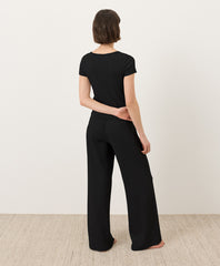 Organic Pointelle Wide Leg Pant