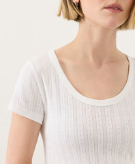 Organic Pointelle Scoop Neck Tee