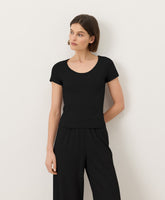 Organic Pointelle Scoop Neck Tee