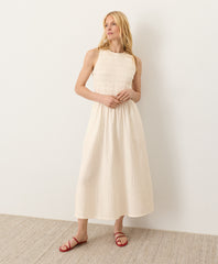 Organic Coastal Double Gauze Smocked Dress