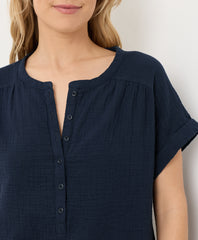 Organic Coastal Double Gauze Short Sleeve Popover