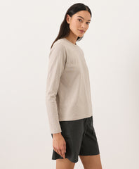 Organic Soft-Slub Essential Crewneck Long Sleeve Tee