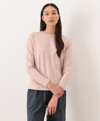 Organic Soft-Slub Essential Crewneck Long Sleeve Tee