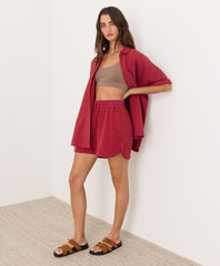 Organic Coastal Double Gauze Curved Hem Short