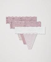 Organic Lace Waist Thong 3-Pack
