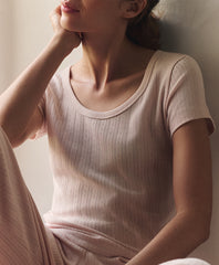 Organic Pointelle Scoop Neck Tee