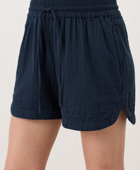 Organic Coastal Double Gauze Curved Hem Short