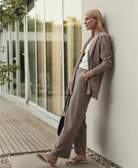 Organic Airplane Pintuck Wide Leg Pant