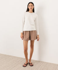 Organic Soft-Slub Essential Crewneck Long Sleeve Tee