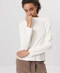 Organic Soft-Slub Essential Crewneck Long Sleeve Tee