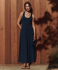 Organic Fit & Flare Open Back Maxi Dress
