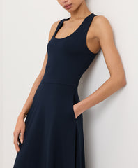 Organic Fit & Flare Open Back Maxi Dress