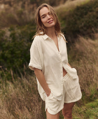 Organic Coastal Double Gauze Curved Hem Short