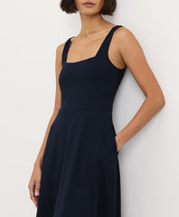 Organic Fit & Flare Square Neck Dress
