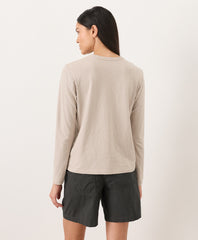 Organic Soft-Slub Essential Crewneck Long Sleeve Tee
