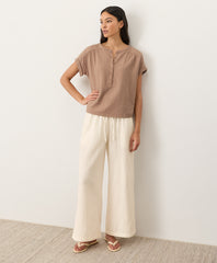 Organic Coastal Double Gauze Split Hem Pant