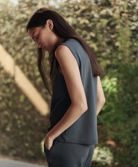 Organic Airplane Mock Neck Shell
