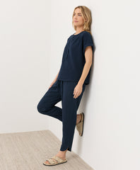 Organic Coastal Double Gauze Tapered Pull-On Pant