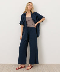 Organic Coastal Double Gauze Split Hem Pant