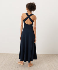 Organic Fit & Flare Open Back Maxi Dress